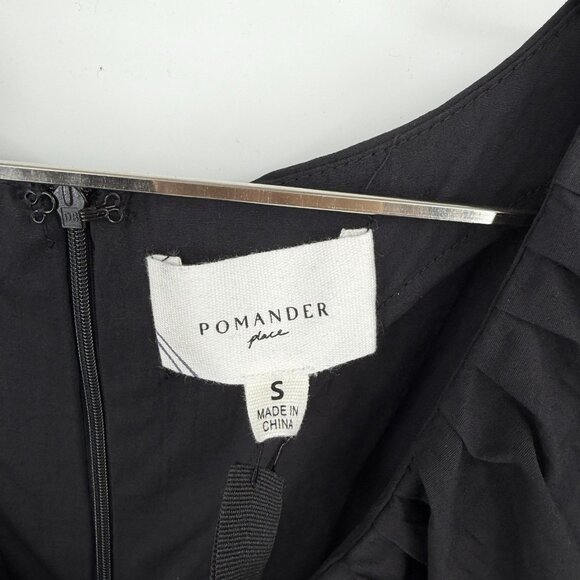 Pomander Place by Tuckernuck Black Vivianna Maxi Dress S Small V-Neck Buttons - Picture 5 of 12